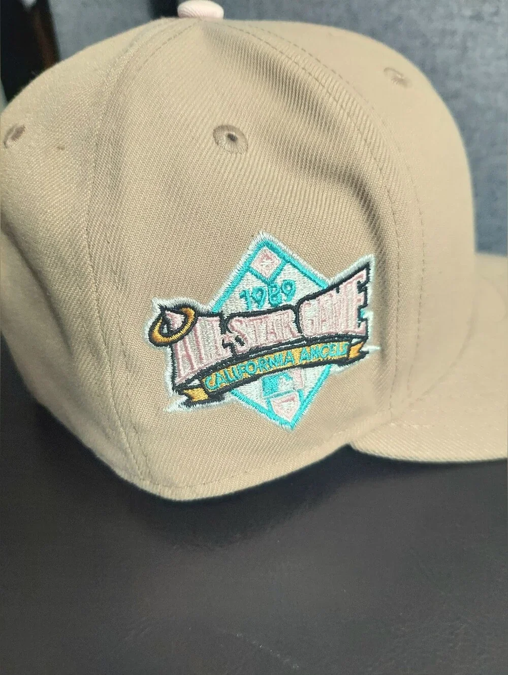California Angels All Star Game 1989 Sandstorm Fitted Beige Baseball Hat 7 3/8